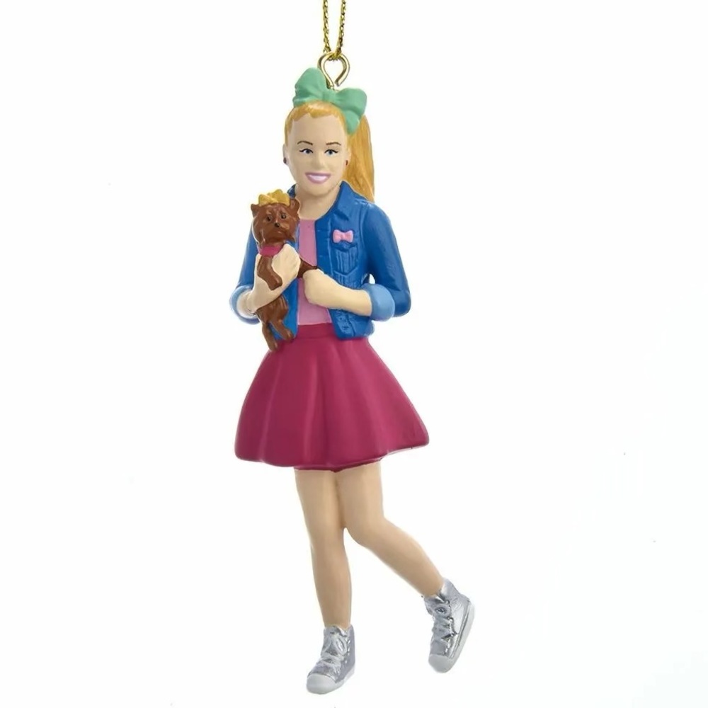KSA/Nickelodeon Pink and Blue Jojo Siwa Figure Christmas Ornaments 4" - Picture 1 of 6